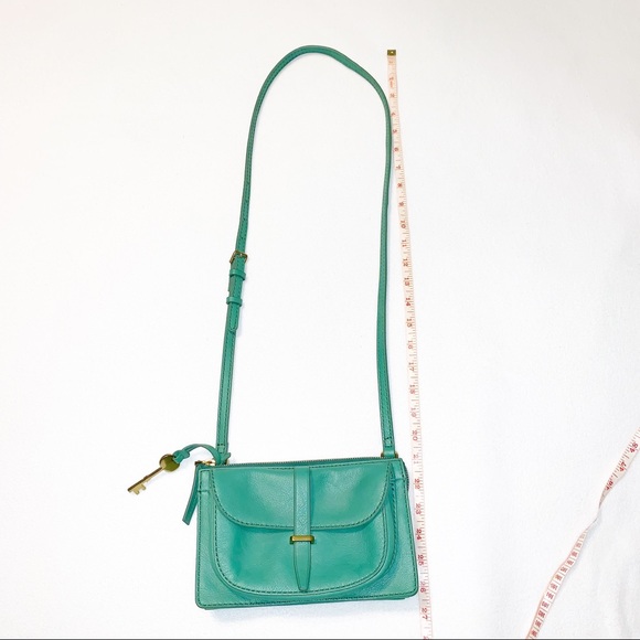 Fossil Green Leather Crossbody Bag NWOT - Picture 7 of 8